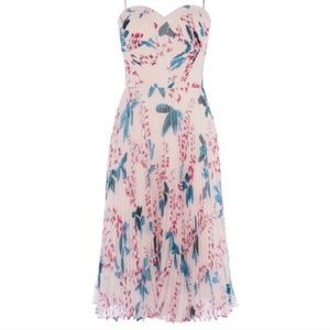 Women’s Floral Pleated Special Occasion Midi Dress
